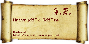 Hrivnyák Róza névjegykártya